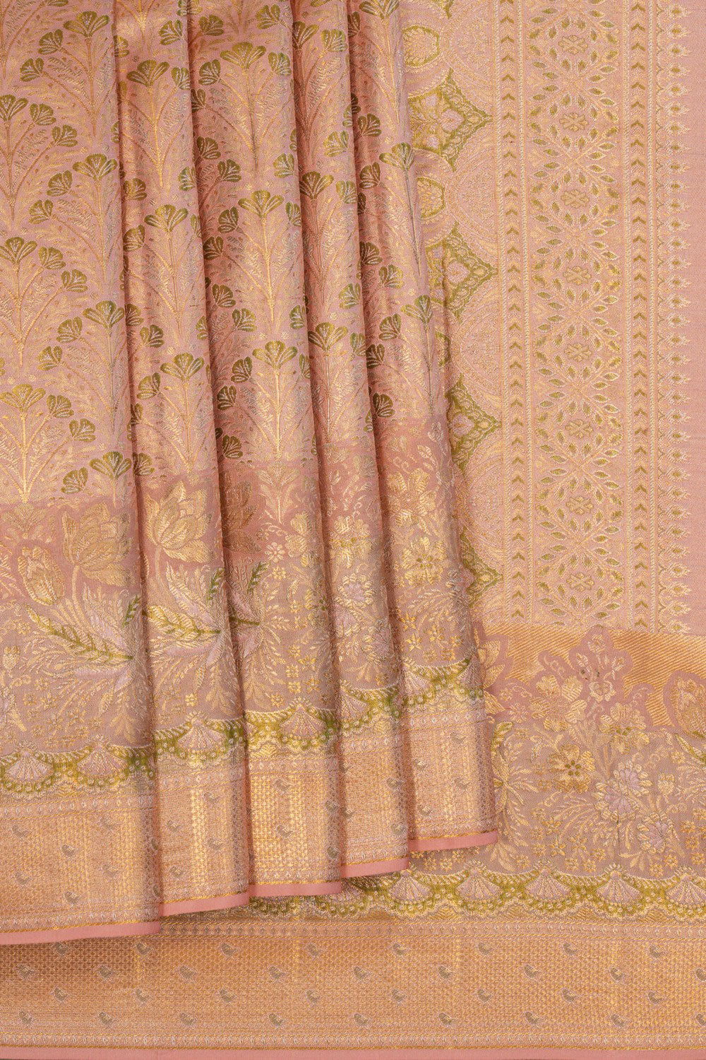 Image of Kanchipattu Brocade Gold Saree