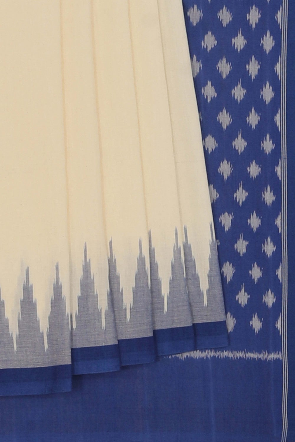 Pochampally Ikat Off-White Saree