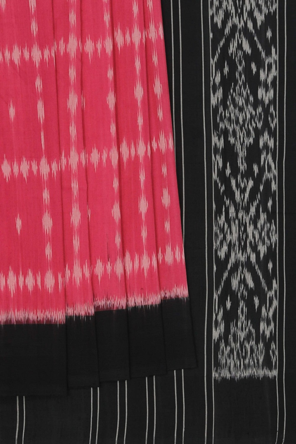 Image of Pochampally Ikat Pink Saree