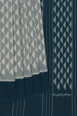 Image of Pochampally Ikat Grey Saree