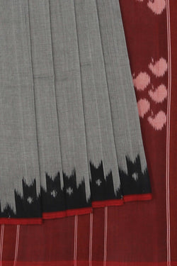 Image of Pochampally Ikat Grey Saree