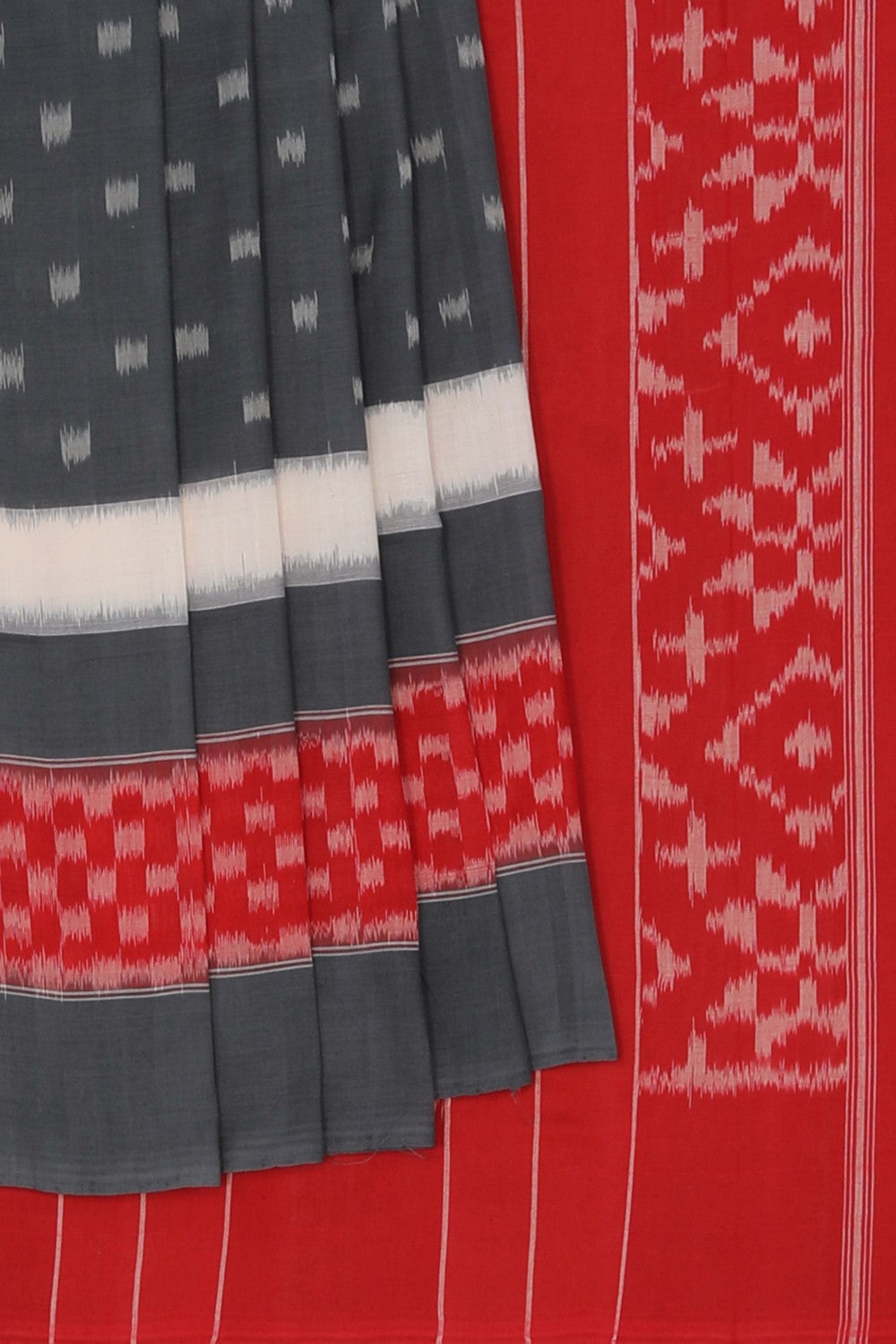 Pochampally Ikat Grey Saree