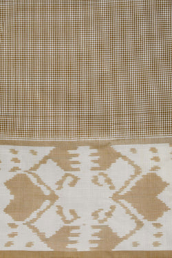 Image of Pochampally Ikat Off-White Saree