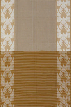 Image of Pochampally Ikat Off-White Saree