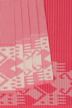 Image of Pochampally Ikat Pink Saree