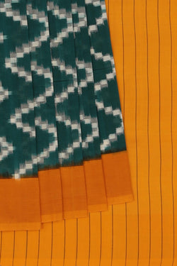 Image of Pochampally Ikat Green Saree