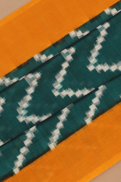 Image of Pochampally Ikat Green Saree