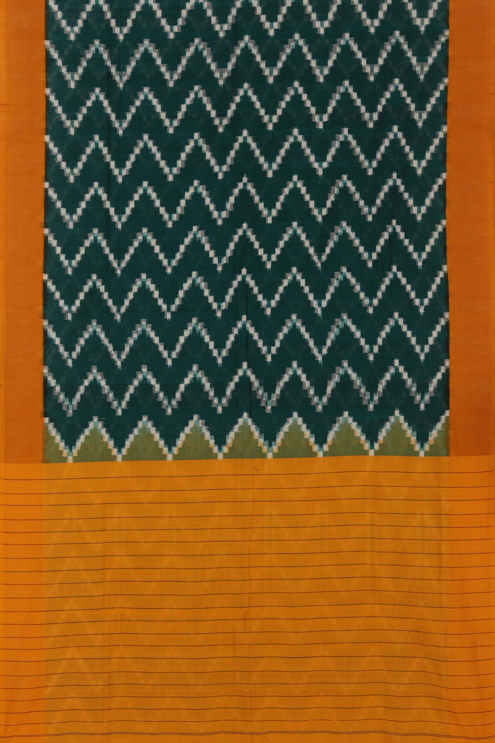 Pochampally Ikat Green Saree