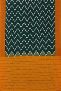 Image of Pochampally Ikat Green Saree