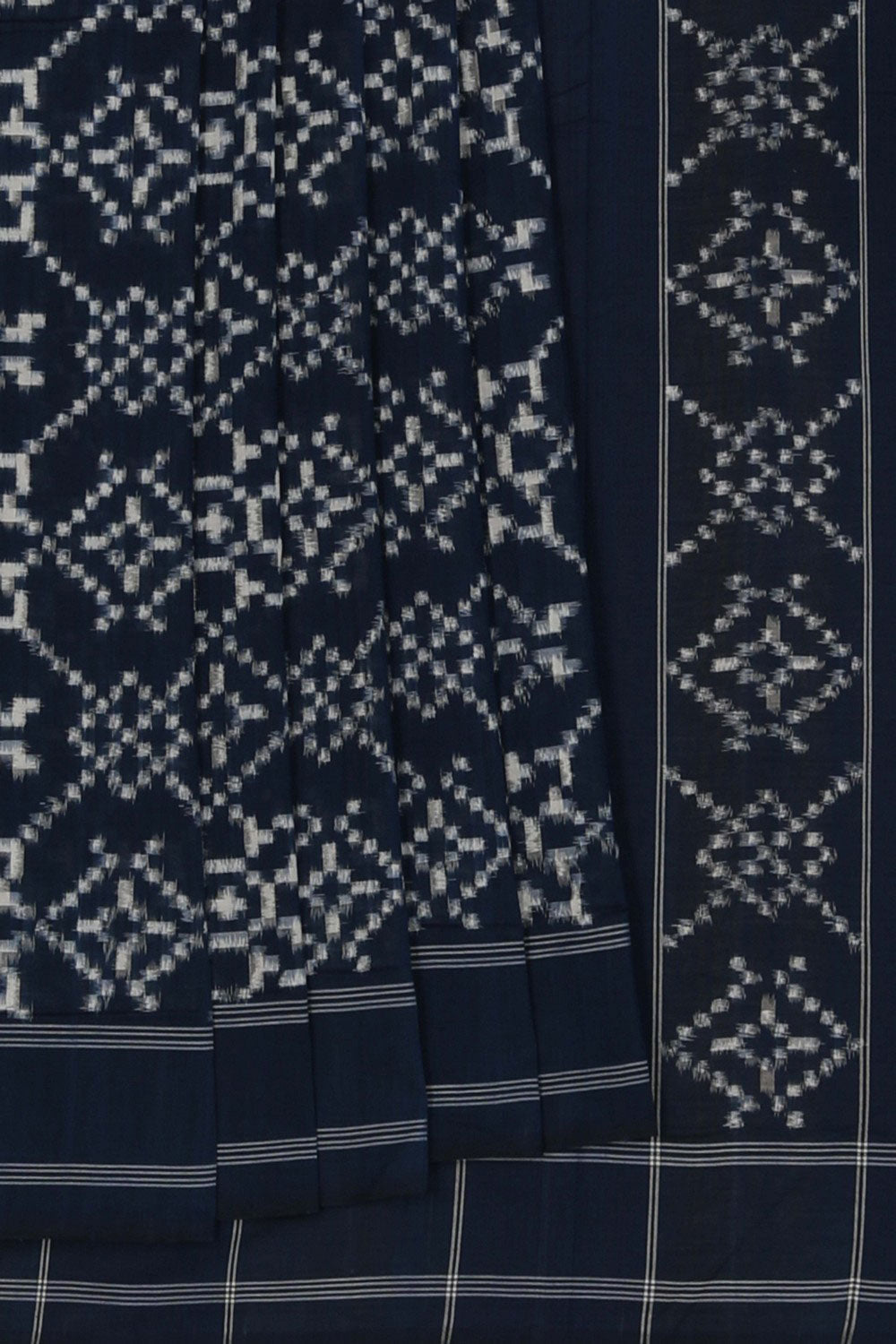 Pochampally Ikat Blueberry Blue Saree