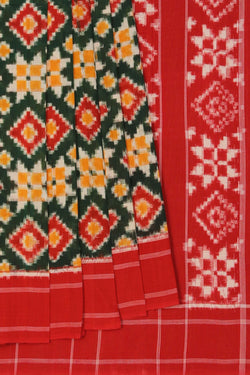 Image of Pochampally Ikat Green Saree