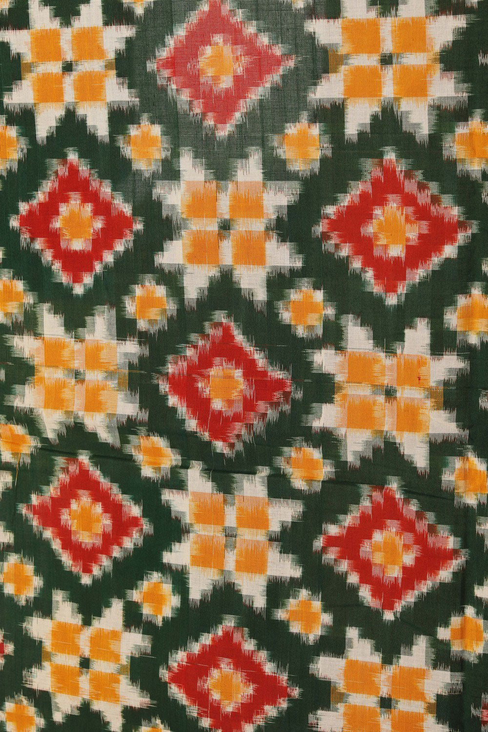 Image of Pochampally Ikat Green Saree