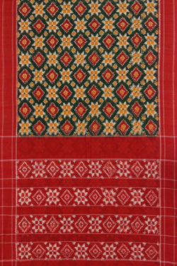 Image of Pochampally Ikat Green Saree