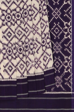 Image of Pochampally Ikat White Saree