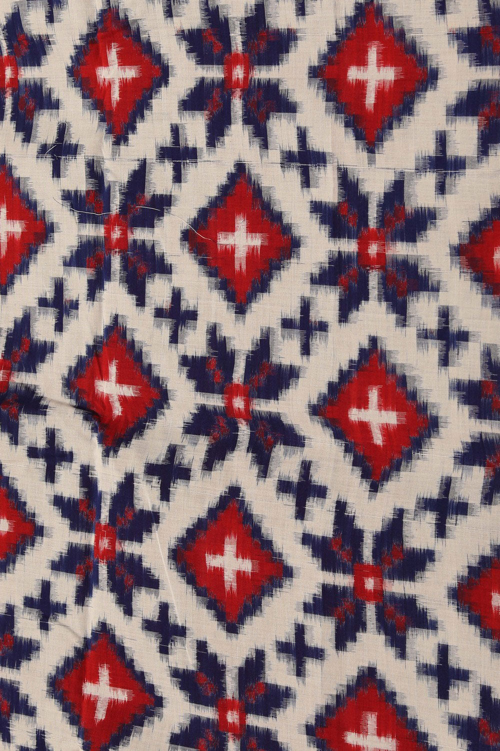 Image of Pochampally Ikat Off-White Saree