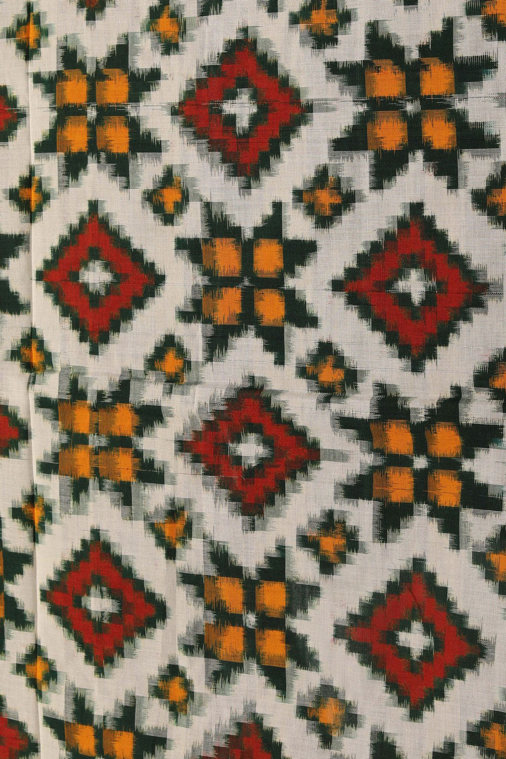 Pochampally Ikat Off-White Saree