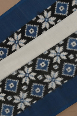 Image of Pochampally Ikat Off-White Saree
