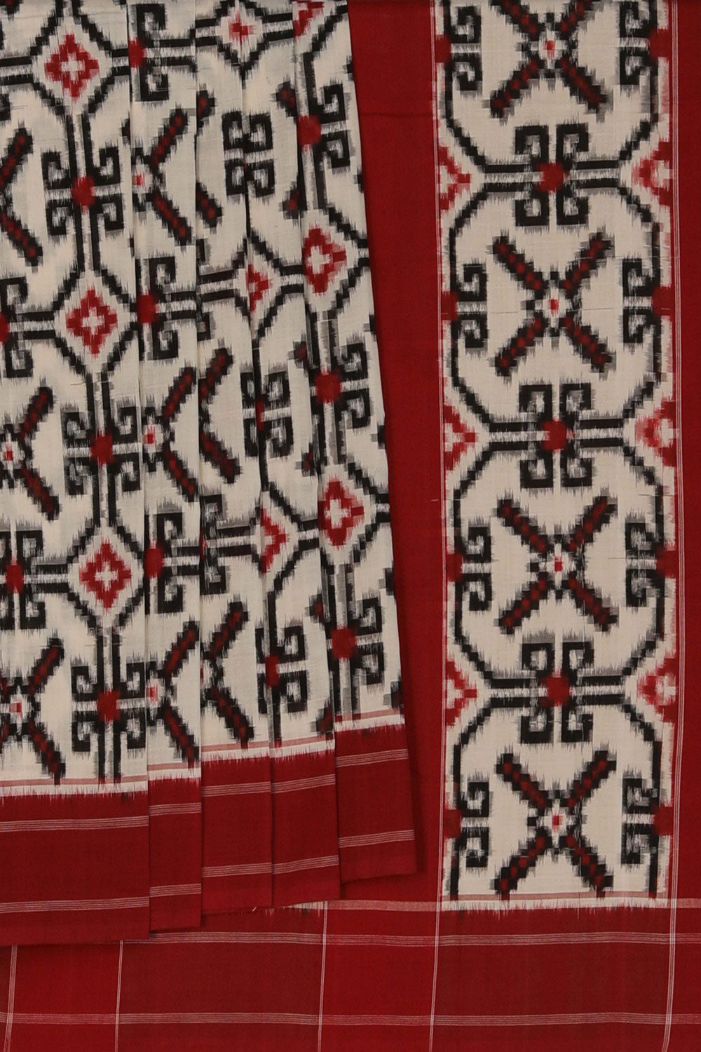Pochampally Ikat White Saree