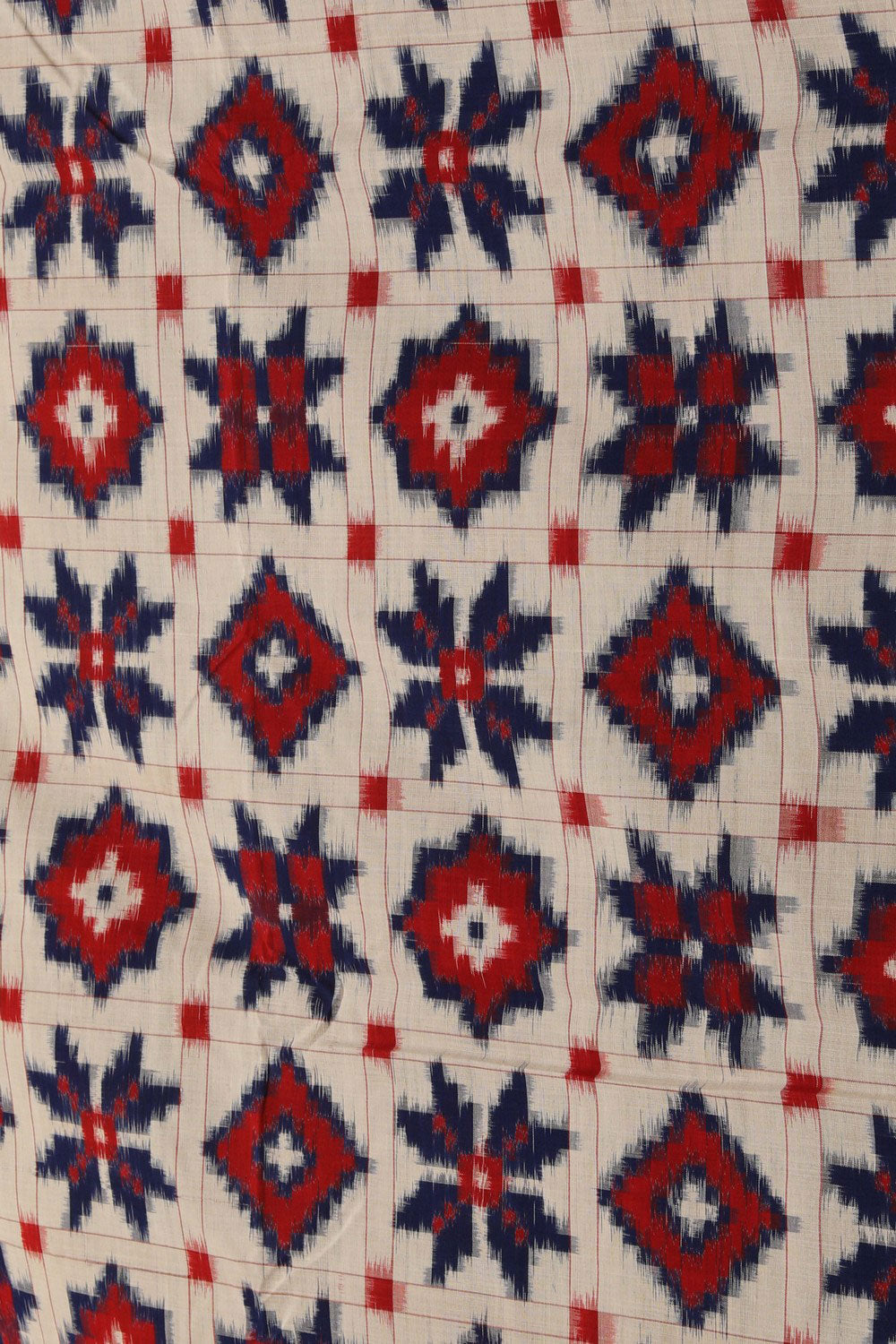 Image of Pochampally Ikat Off-White Saree