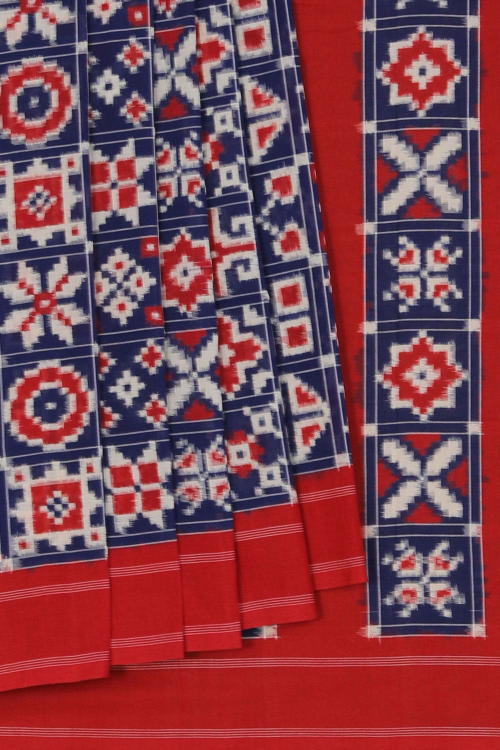 Image of Pochampally Ikat Royal Blue Saree