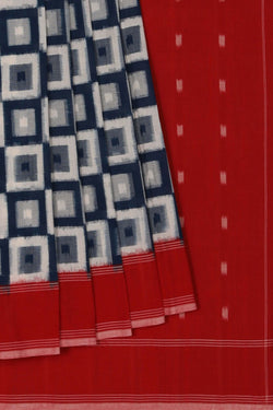 Image of Pochampally Ikat Blue Saree