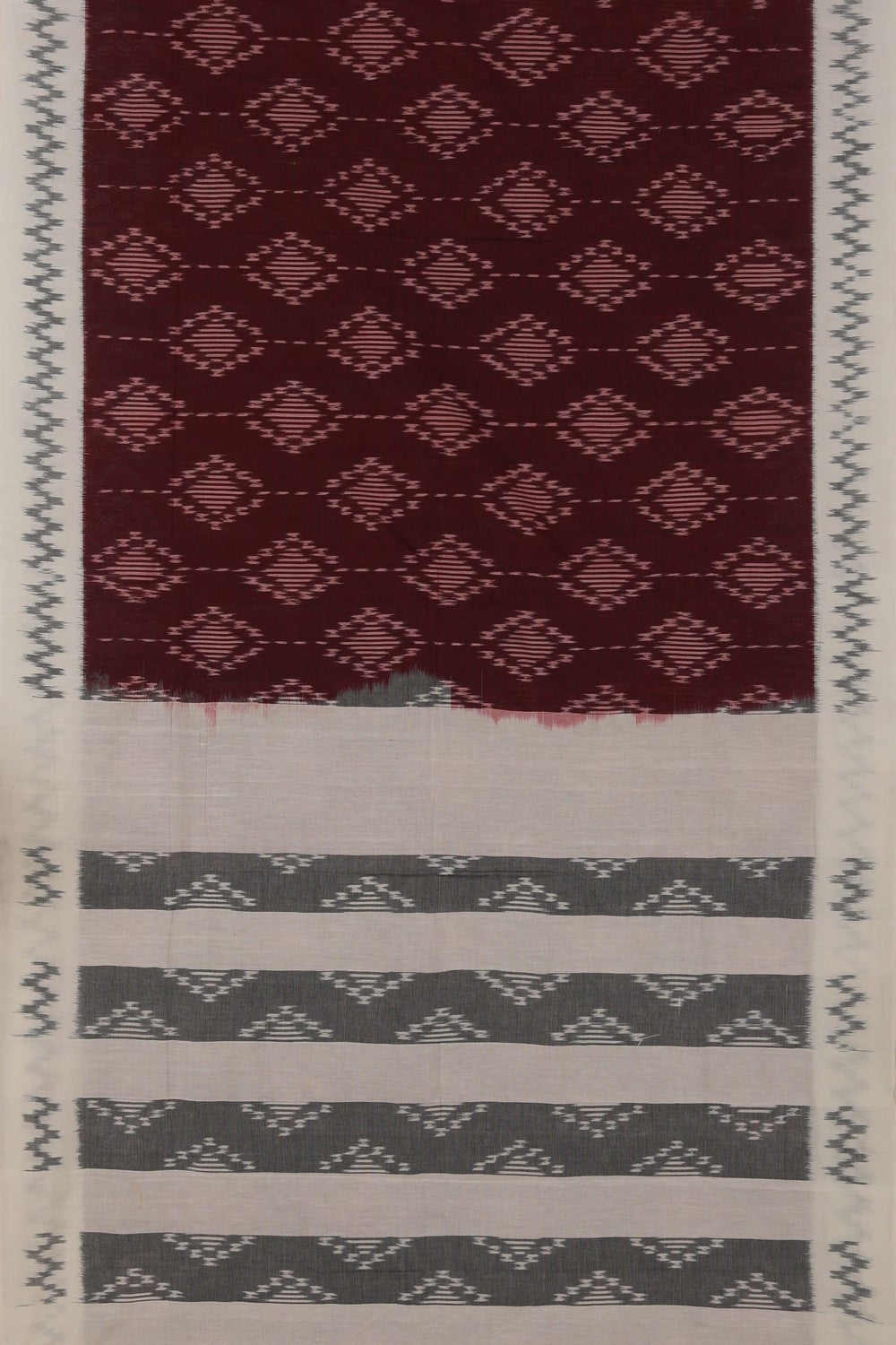 Image of Pochampally Ikat Earthy Maroon Saree
