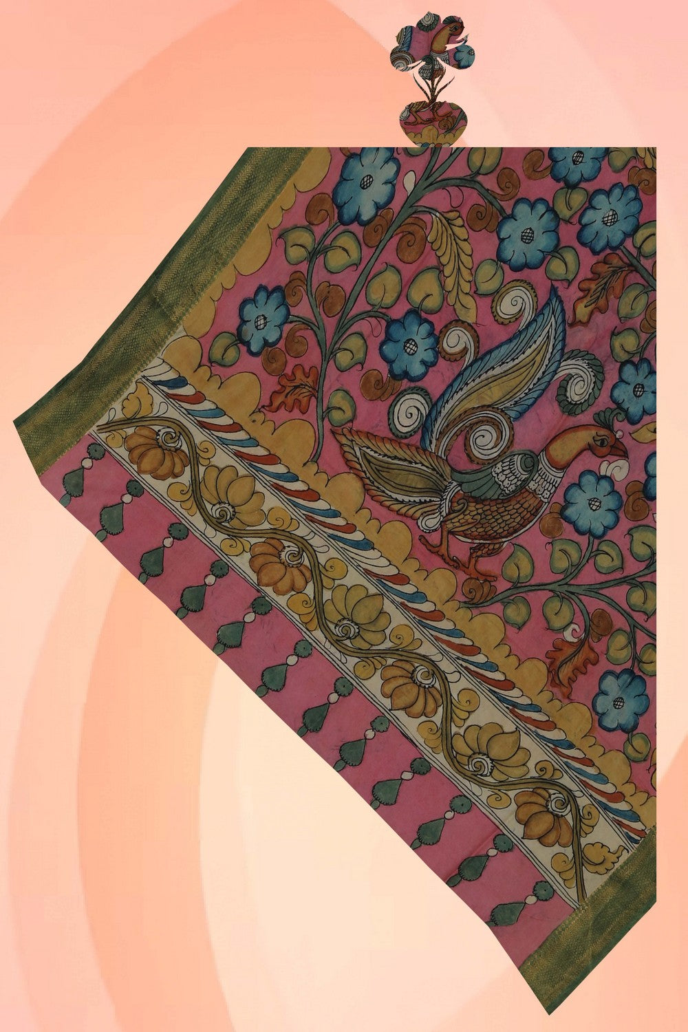 Image of Kalamkari Hand-Painted Dupatta