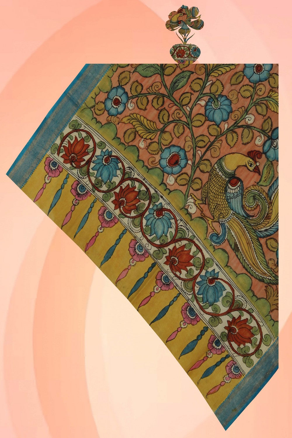 Image of Kalamkari Hand-Painted Dupatta