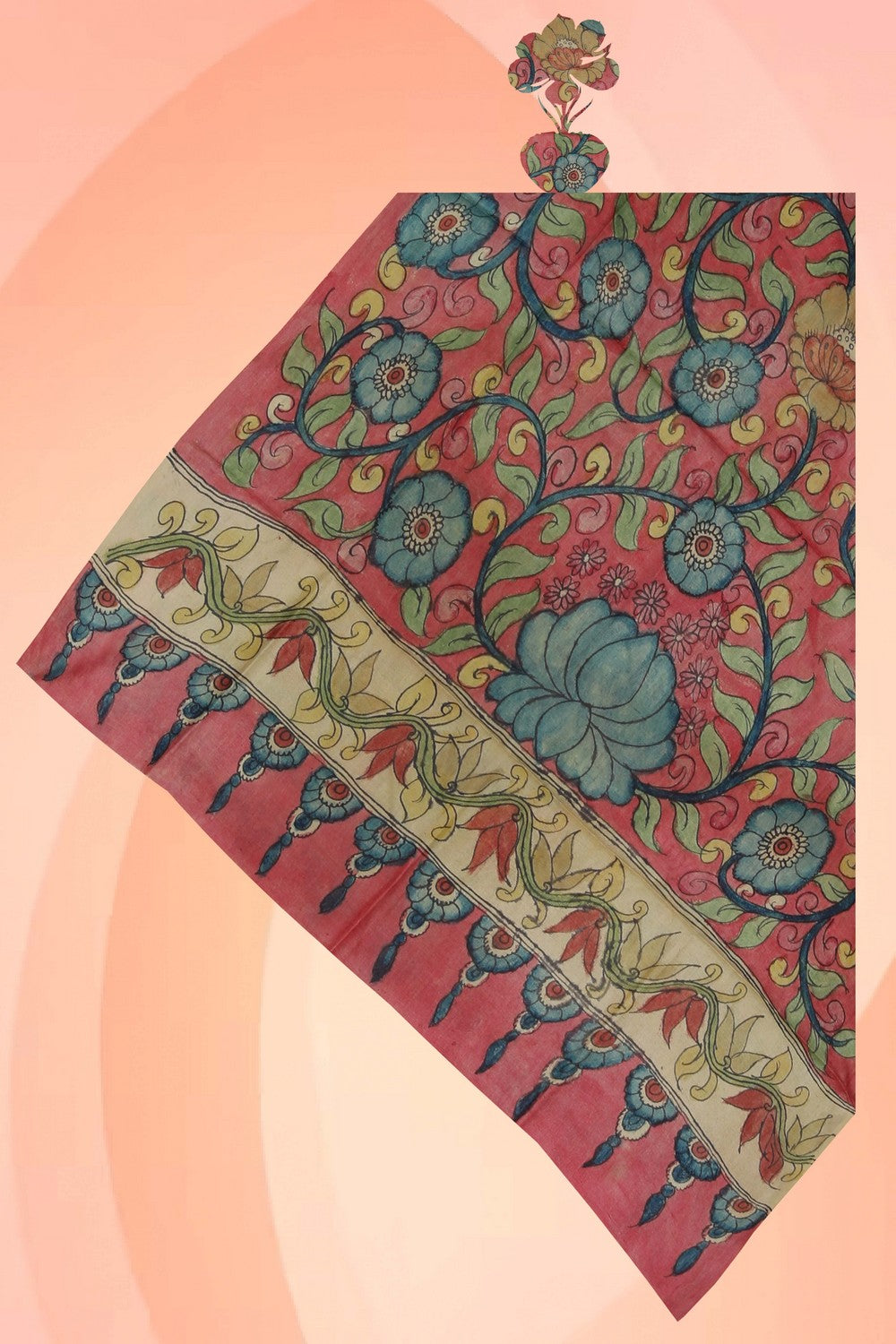 Image of Kalamkari Hand-Painted Dupatta