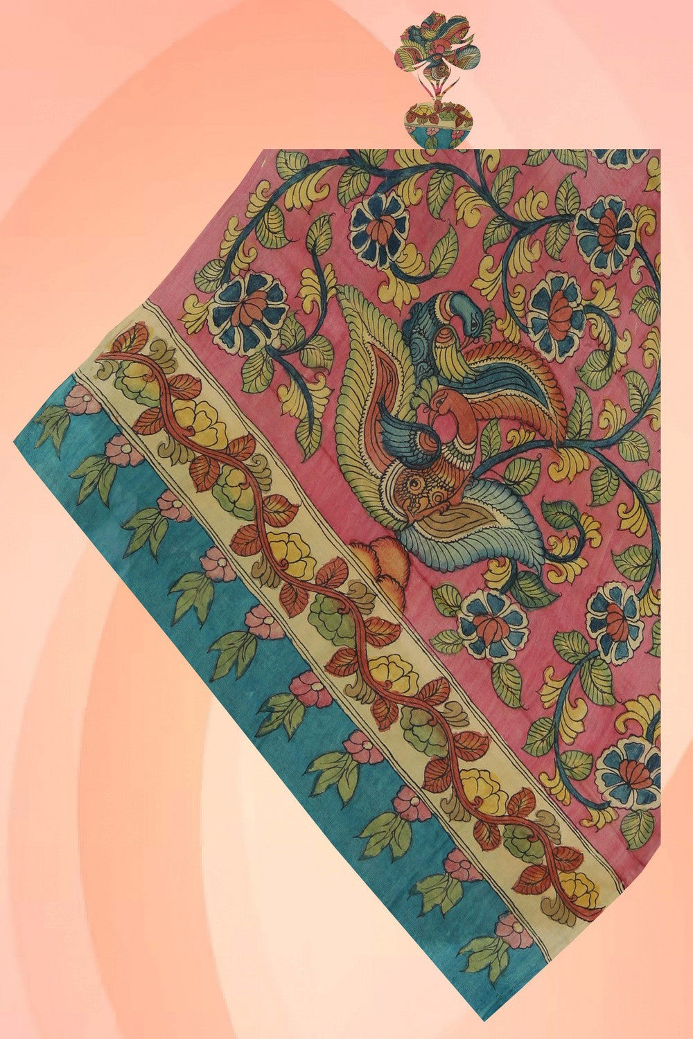 Image of Kalamkari Hand-Painted Dupatta