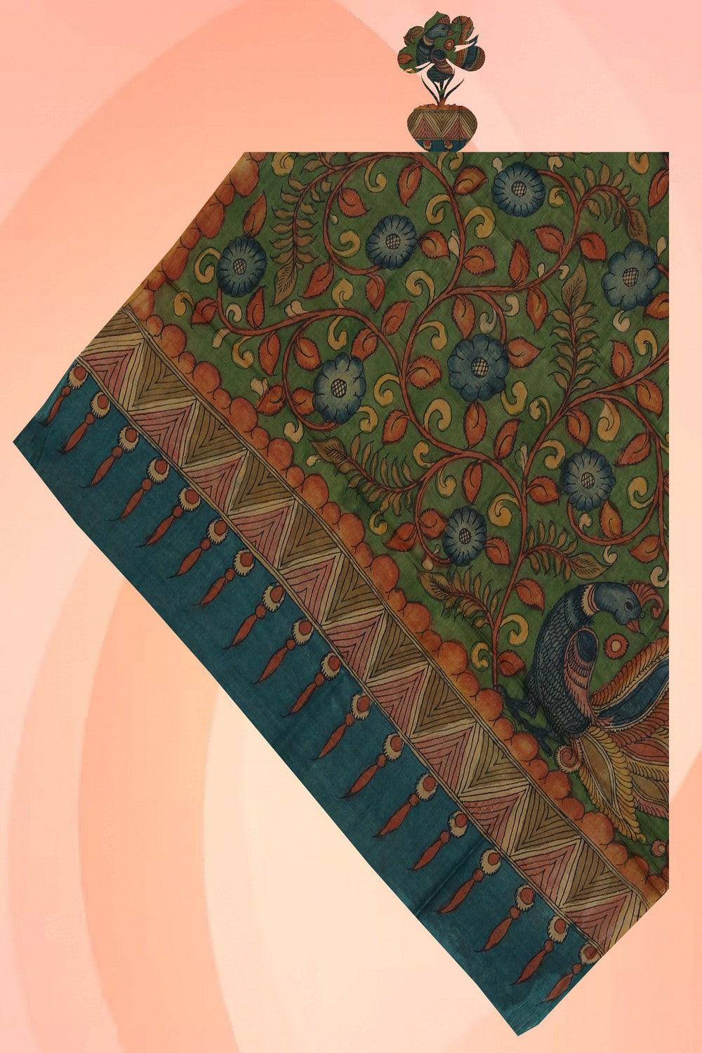 Image of Kalamkari Hand-Painted Dupatta