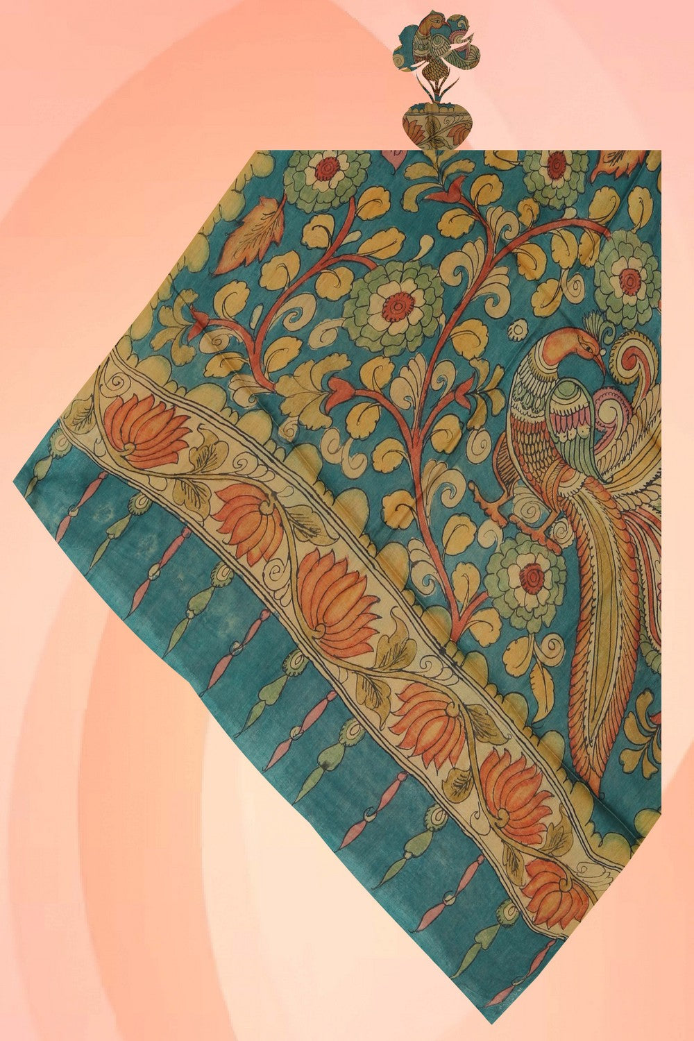 Image of Kalamkari Hand-Painted Dupatta