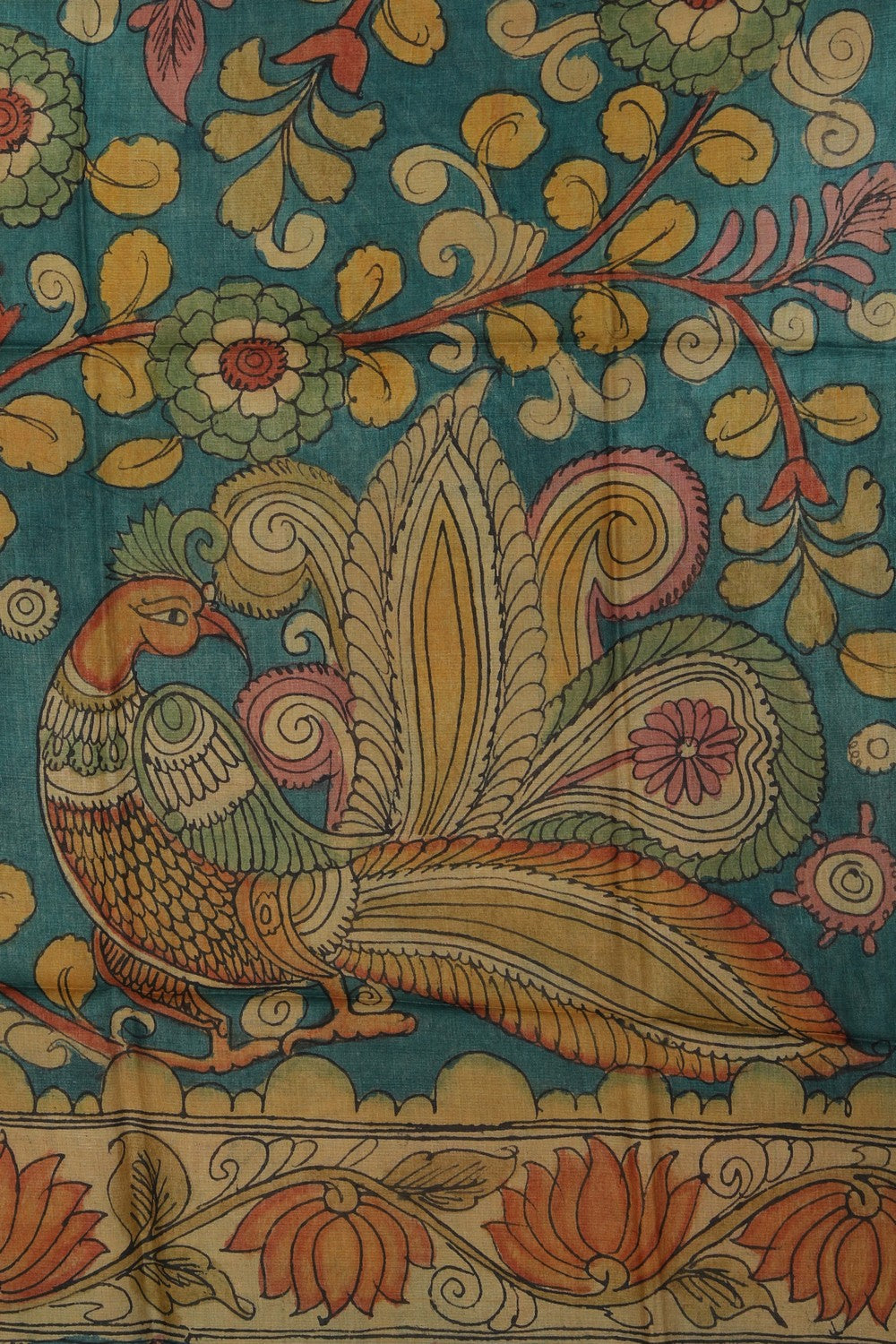 Image of Kalamkari Hand-Painted Dupatta