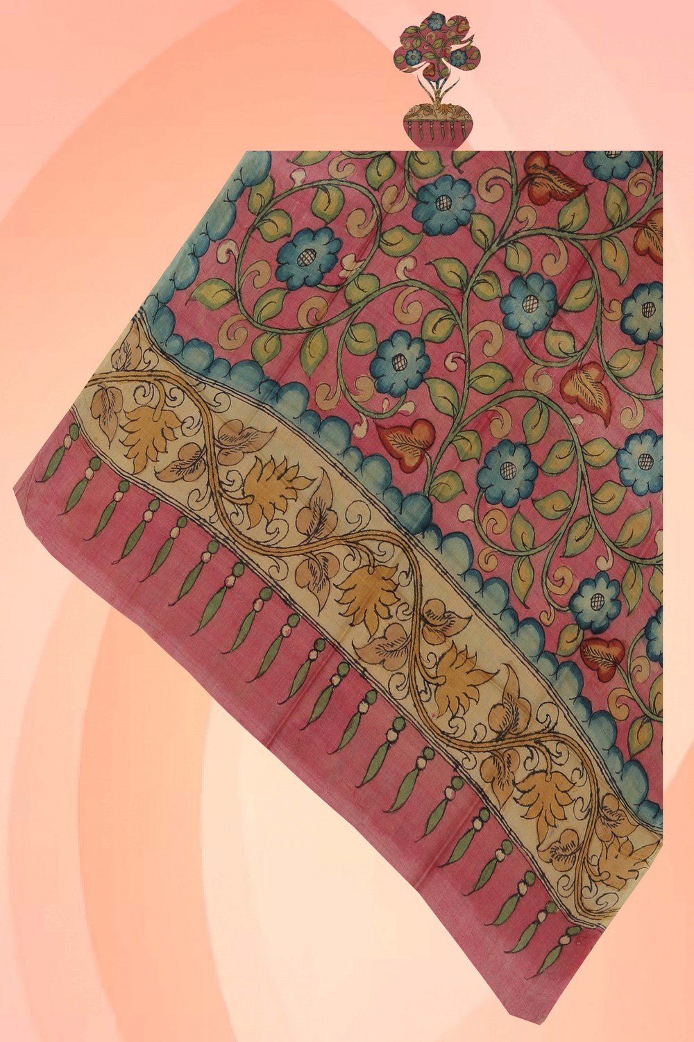 Image of Kalamkari Hand-Painted Dupatta