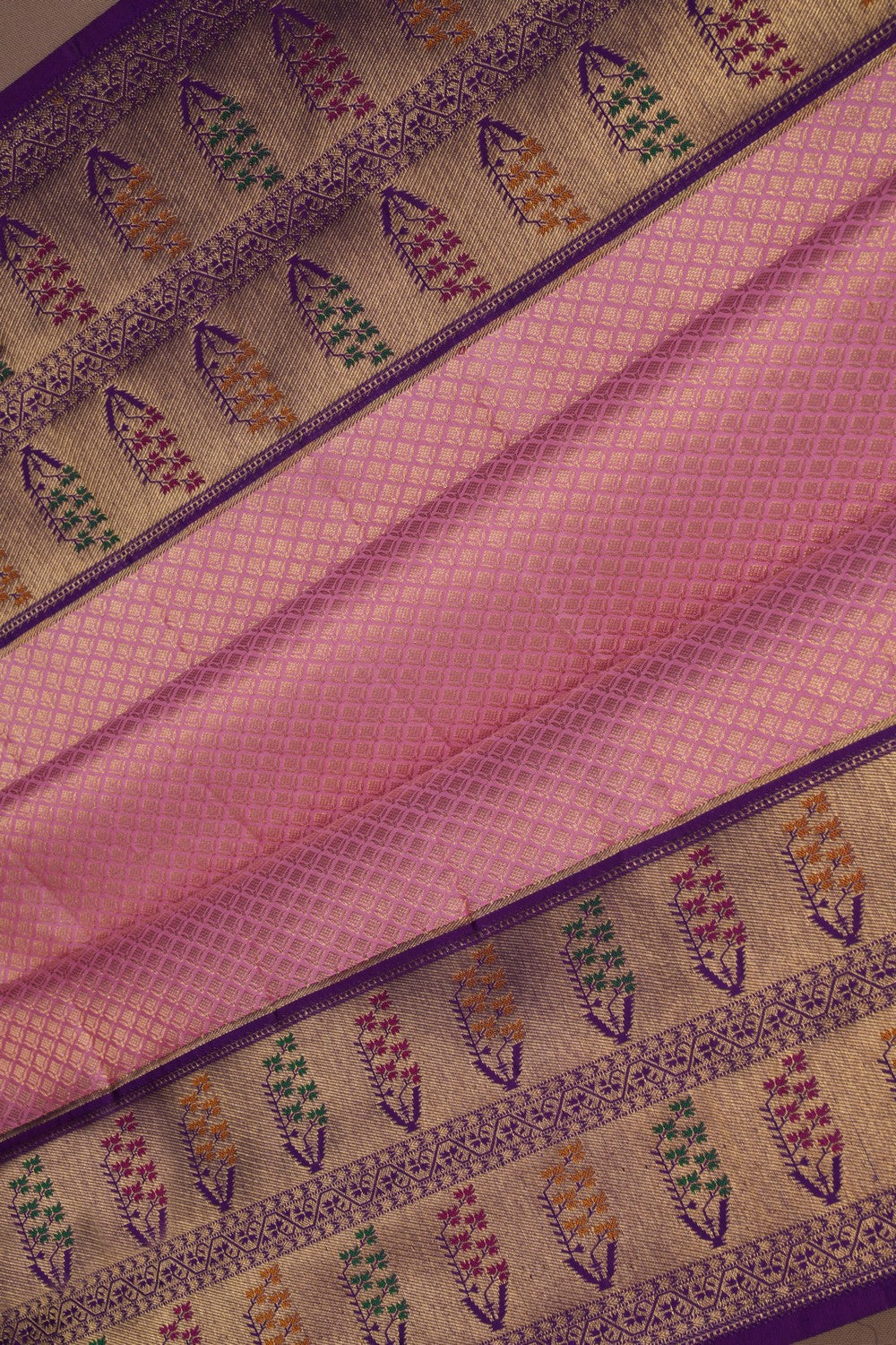 Image of Kanchipattu Pink Brocade Saree