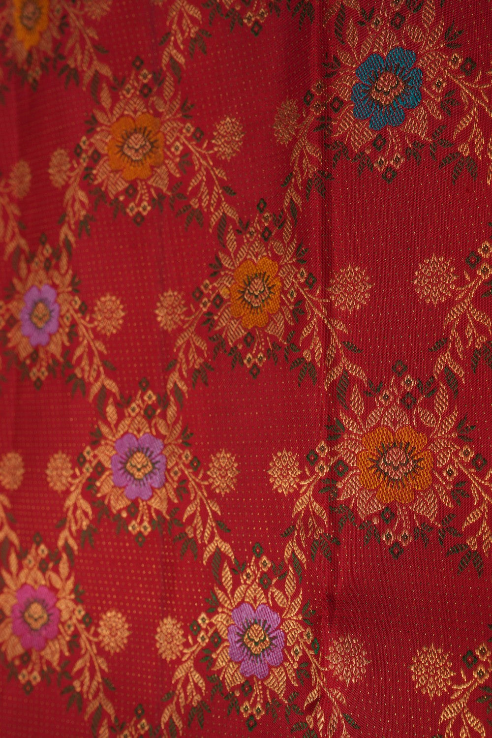 Image of Kanchipattu Red Brocade Saree