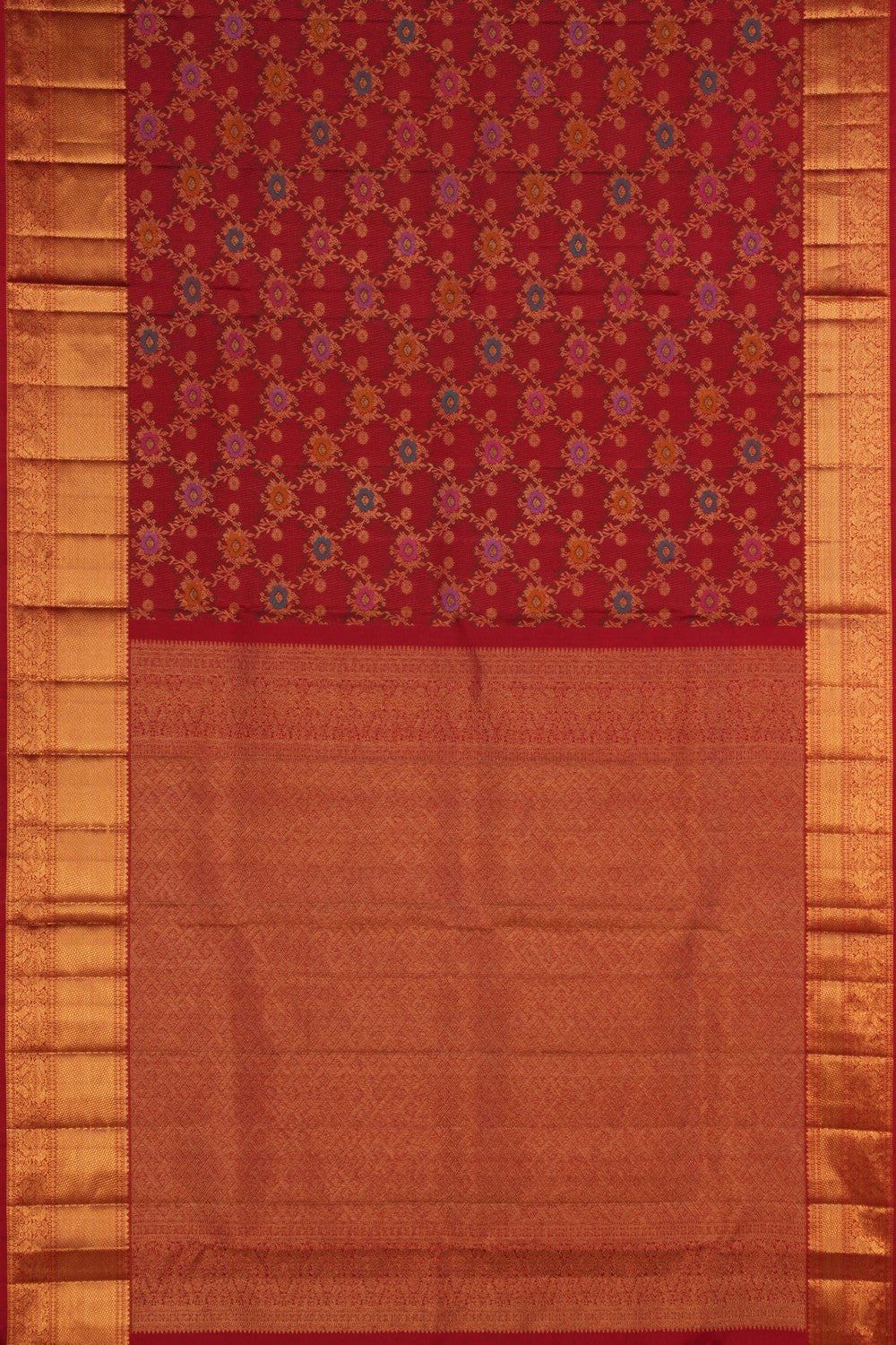Image of Kanchipattu Red Brocade Saree
