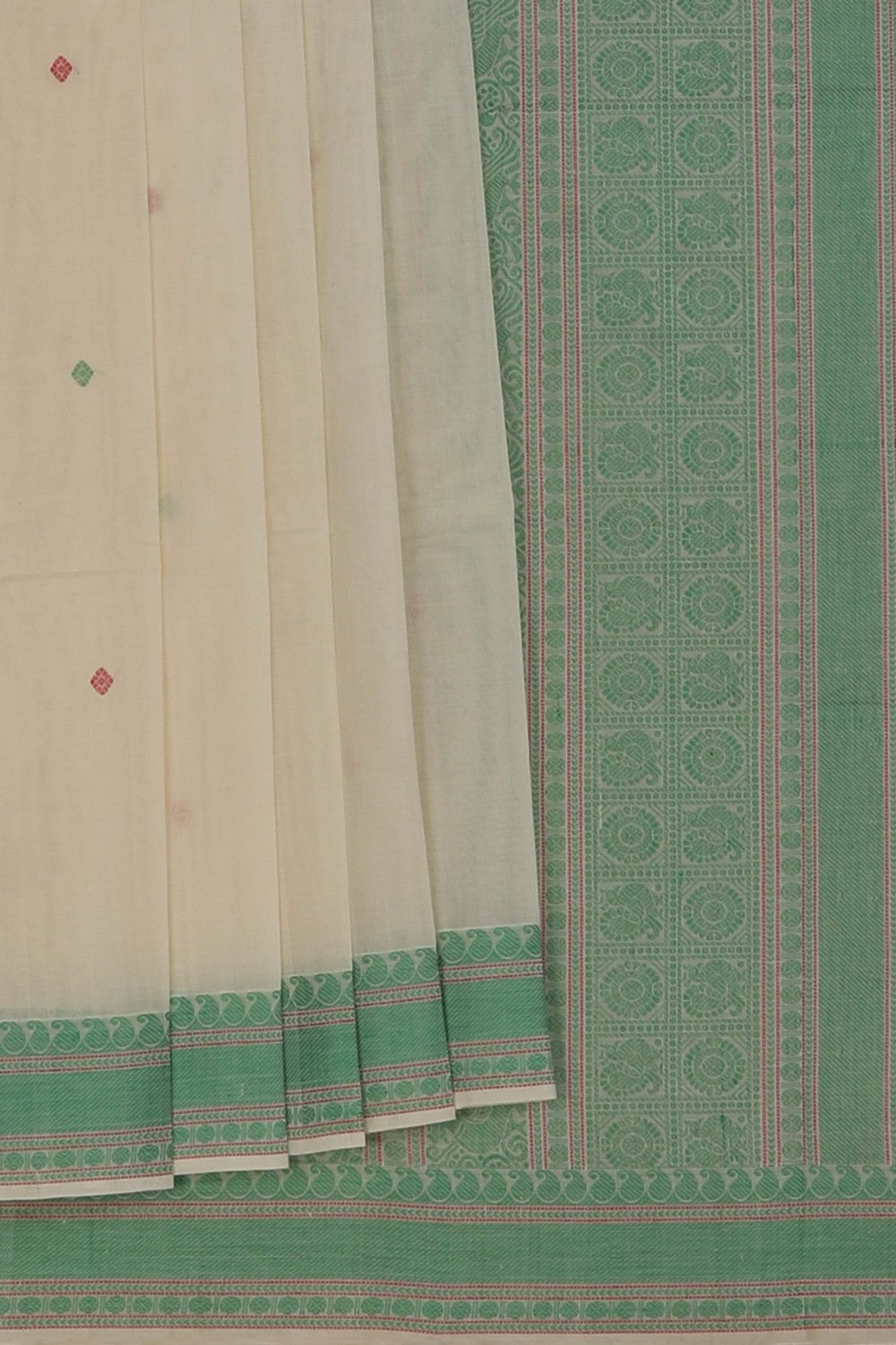 Kanchi Cotton White Saree
