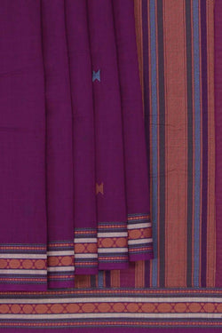 Image of Kanchi Cotton Magenta Saree