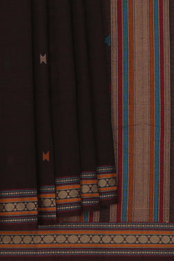 Image of Kanchi Cotton Brown Saree
