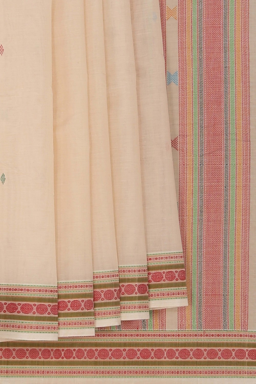 Kanchi Cotton Off-White Saree