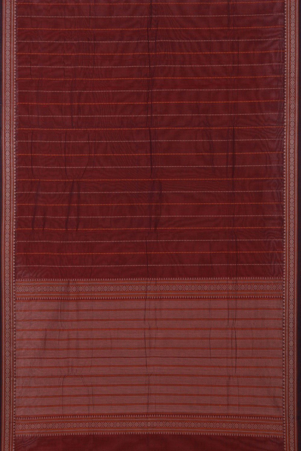 Kanchi Cotton Maroon Saree