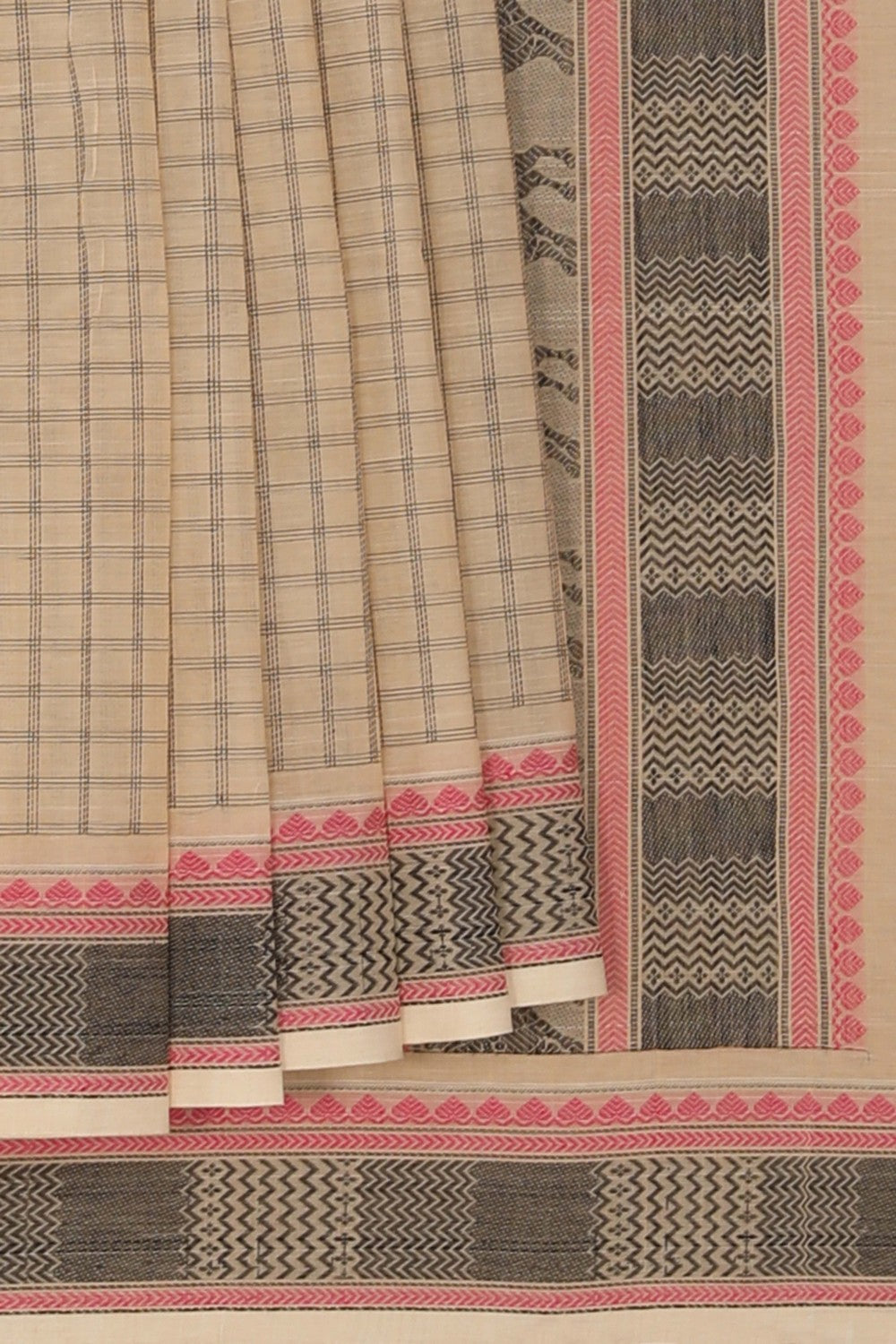 Kanchi Cotton Kattam Off White Saree