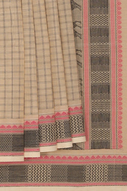 Image of Kanchi Cotton Kattam Off White Saree