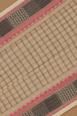 Image of Kanchi Cotton Kattam Off White Saree