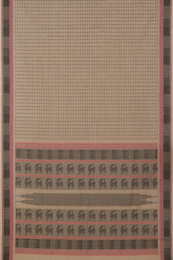 Image of Kanchi Cotton Kattam Off White Saree