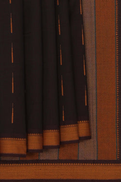 Image of Kanchi Cotton Brown Saree