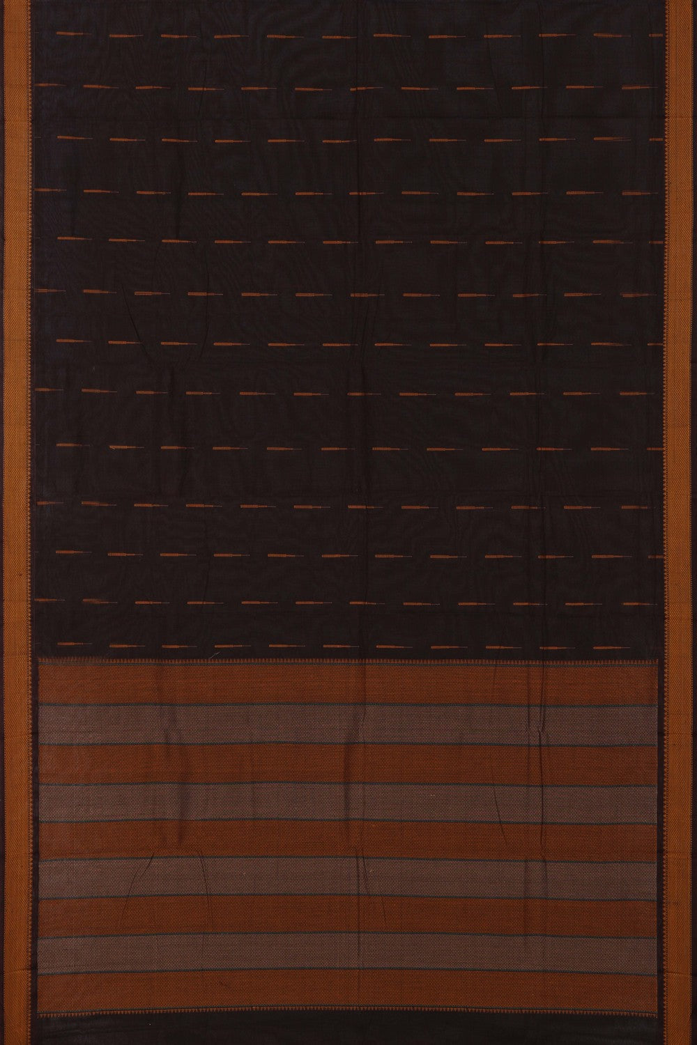 Kanchi Cotton Brown Saree