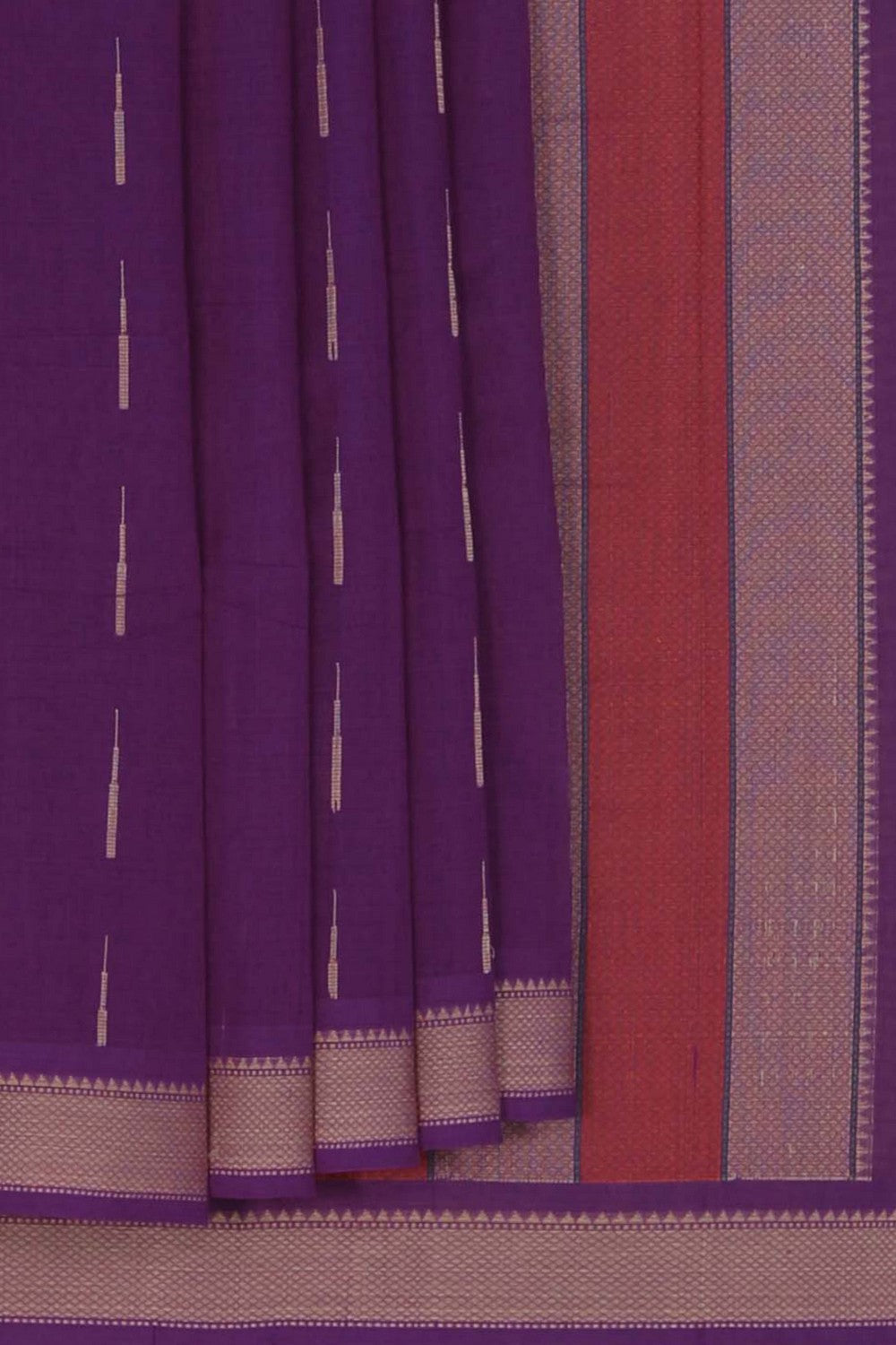 Kanchi Cotton Purple Saree
