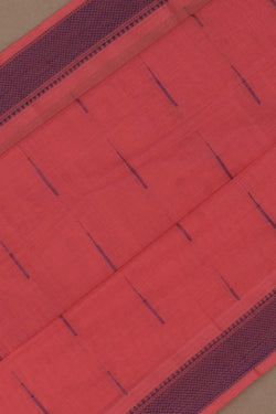 Image of Kanchi Cotton Coral Pink Saree